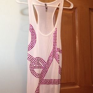 Razor back white tank