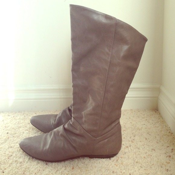 Tall grey boots