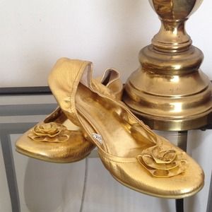 Loeffler Randall Gold Rosette Flats