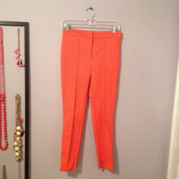 ❌SOLD❌RESERVED ASOS Orange Cropped Skinny Pants - Picture 2 of 4