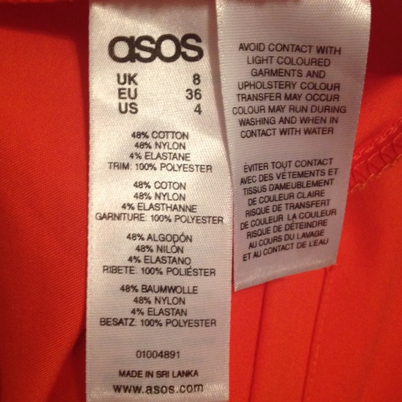 ❌SOLD❌RESERVED ASOS Orange Cropped Skinny Pants - Picture 4 of 4