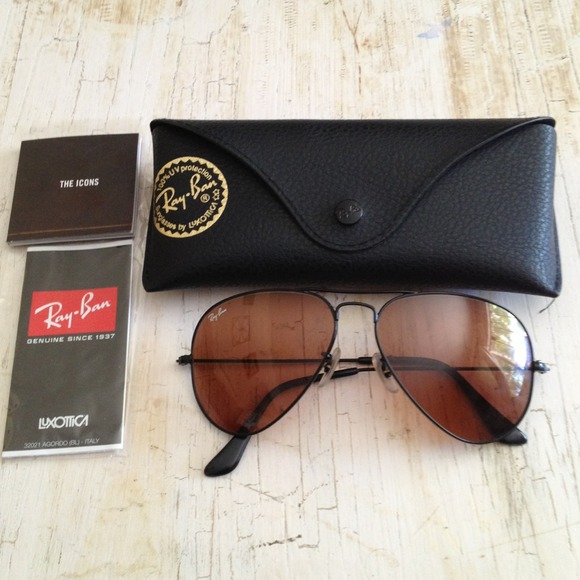 SOLd! Ray Ban Aviators, brown lens, smaller frame