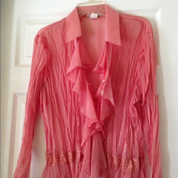 Pink ruffle shirt