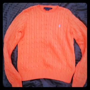 Ralph Lauren. Orange cable-knit sweater. Worn once