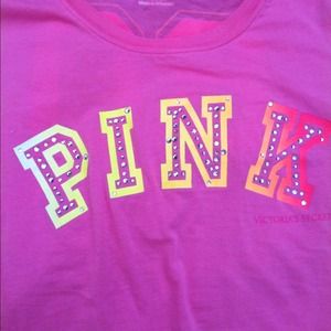 **SOLD**Victoria's Secret PINK shirt rhinestones