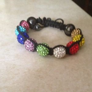 Rainbow shamballa bracelet