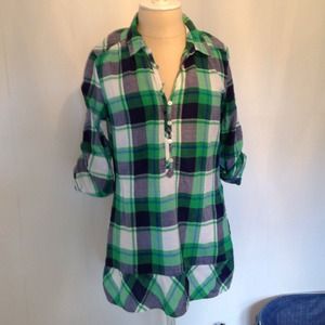 AE Green and Navy Flannel Tunic