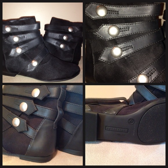 Apostrophe; Black suede ankle boots