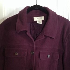 J Crew wool coat in aubergine!! J Crew wool coat in aubergine!!