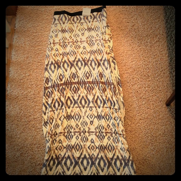 NWT soft Long Free people skirt w/ above knee slit