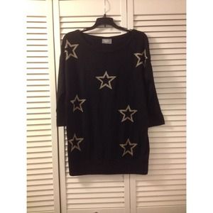 Oversized Grunge Stars Sweater w/ 3/4 sleeves