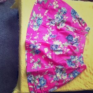 Pink floral skirt