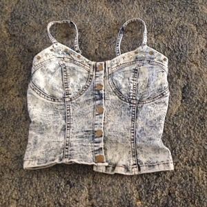 Jean bustier top!