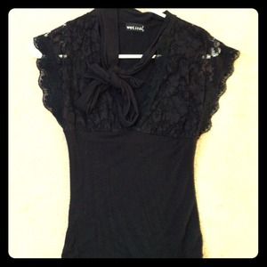 Wet seal black lace blouse