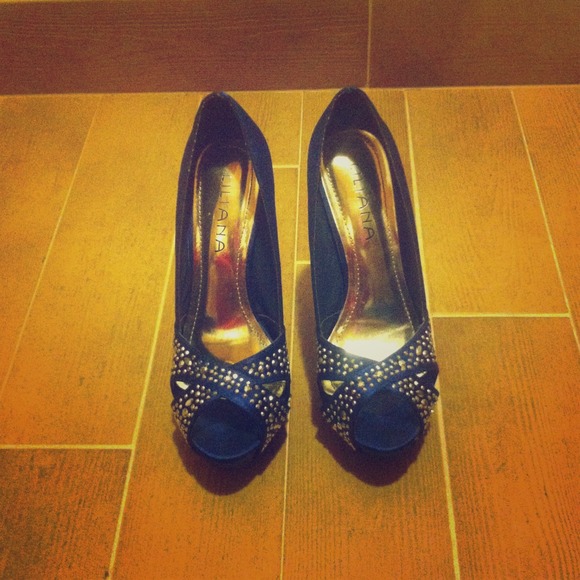 Elegant royal blue sparkly heels💕