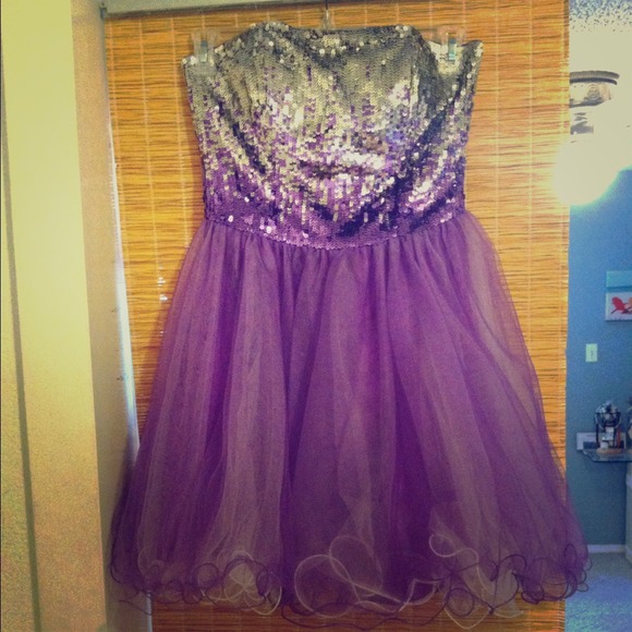 Purple sequin dress