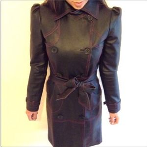 Victoria's Secret | Black Leather Trench | Size 2