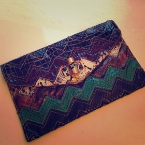 ALDO chevron patterned clutch