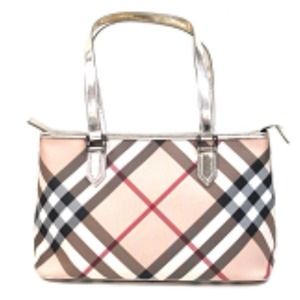 *NWOT* Burberry metallic check print zip shopper