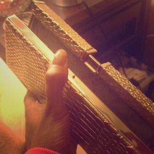 Gold Snake Skin Clutch