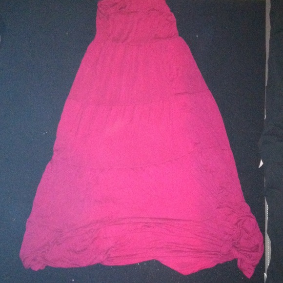 pink long skirt