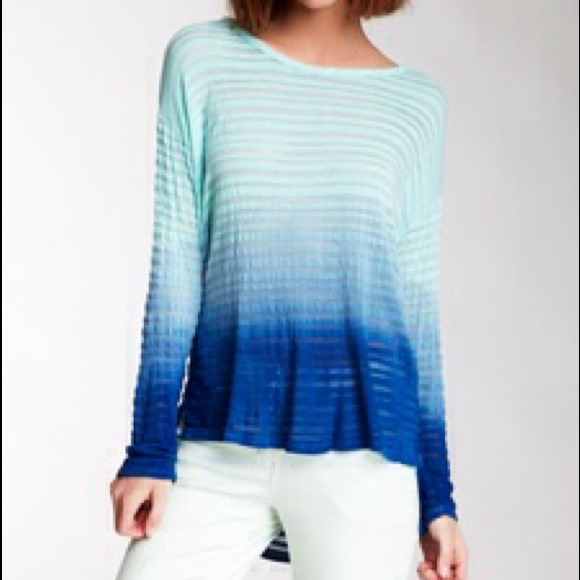 ❗️SOLD ❗️Blu Pepper Striped Dip-Dye Tee
