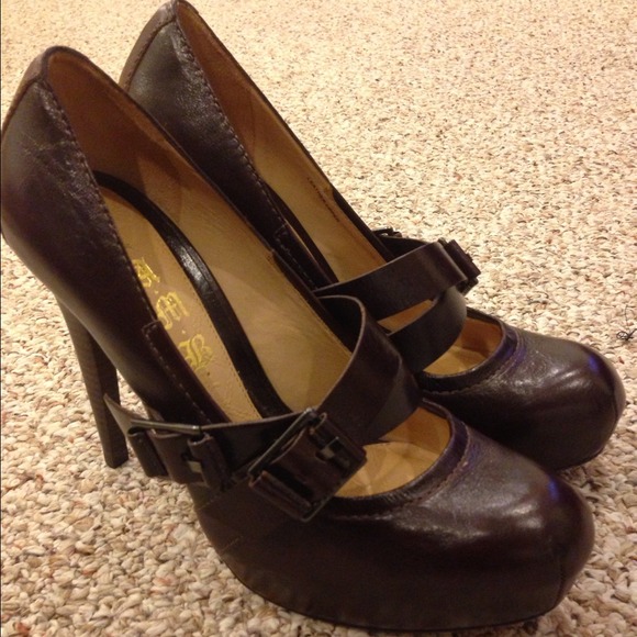 L.A.M.B Mary Jane Brown Pumps