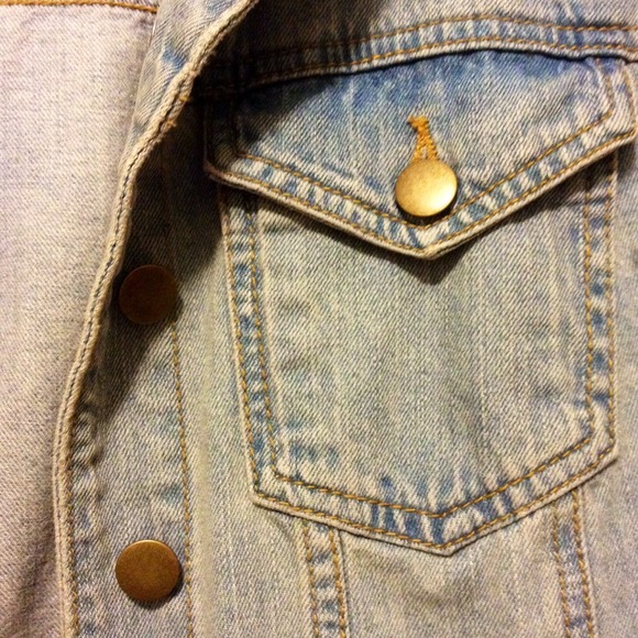 Light Denim Collarless Jacket