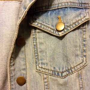 Light Denim Collarless Jacket
