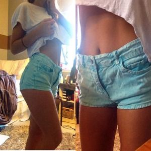 Reduced!!😏Aqua Blue Mid-Waist Shorts
