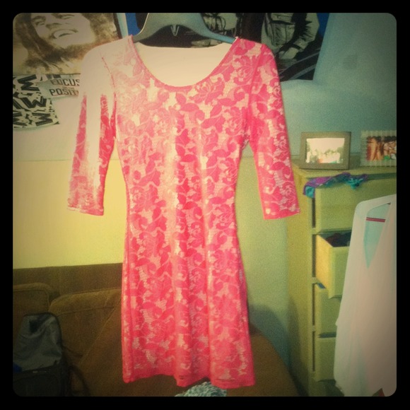 XS hot pink lace dress