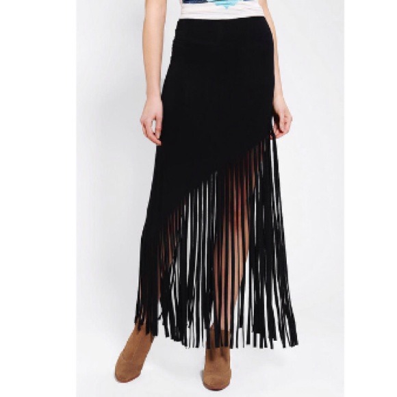 Dresses & Skirts - 💙 Asymmetric Fringe Maxi Skirt