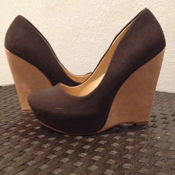 Brown and tan wedges