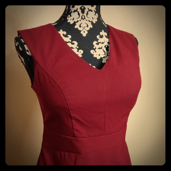 Deep Red Knee Length Mossimo Dress