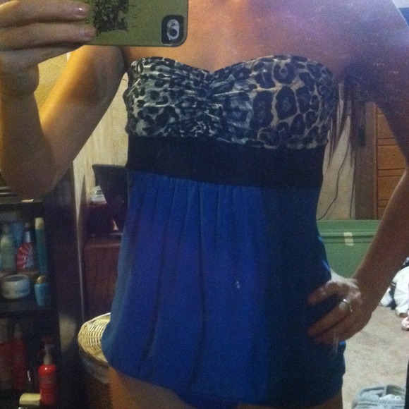 Cheetah and royal blue tube top 🎉 price reduced ! - Picture 2 of 2