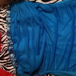 Beautiful blue dress! With flowery beads