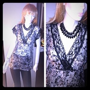 Long lace tunic top