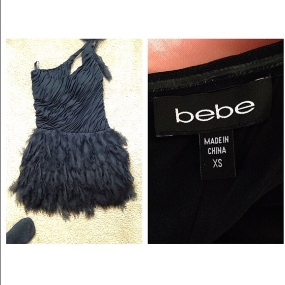 Bebe short flirty black dress