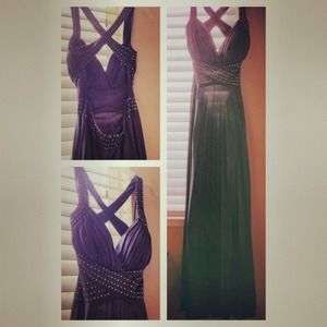 Long charcoal grey dress