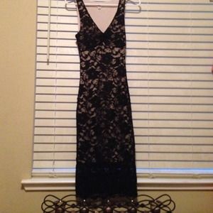 Lace black and nude  dress