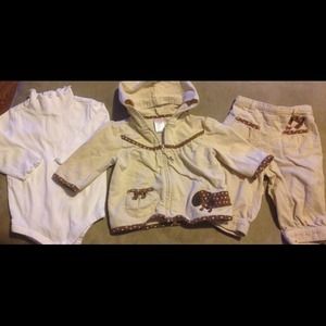 Xx SOLDGymboree 3 Piece outfit dachshund