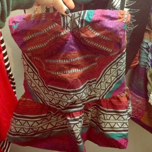 Tribal Print Crop Sleeveless Top