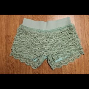 Mint Crochet Shorts