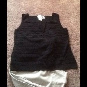 Petite Medium black tank with square neck line