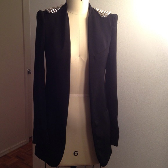 Black Zara Spiked shoulder jacket