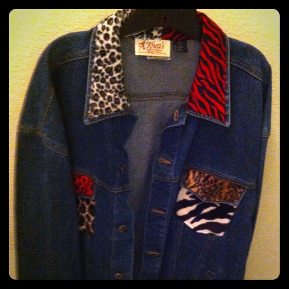 Rhea's fashions denim jacket.