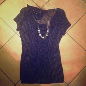 BUNDLE BUY! The Limited Polka Dot Blouse & Jewelry