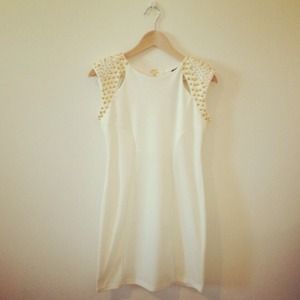 Brand New white gold studded dress