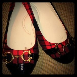 C WONDER PLAID BALLET FLATS