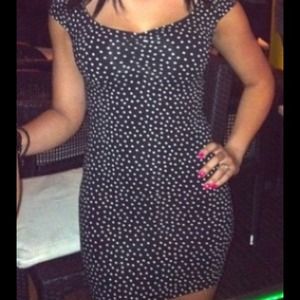 short black polk a dot dress